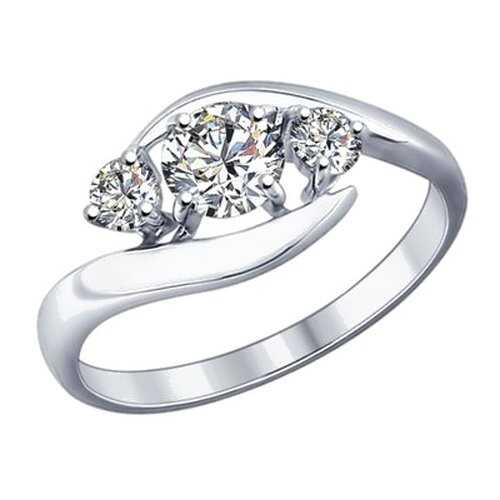 Кольцо женское SOKOLOV из серебра со Swarovski Zirconia 89010040 р.18 в Страдивариус