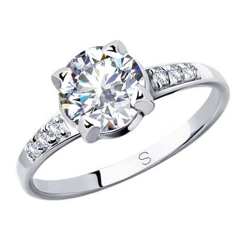 Кольцо женское SOKOLOV из серебра со Swarovski Zirconia 89010118 р.18 в Страдивариус