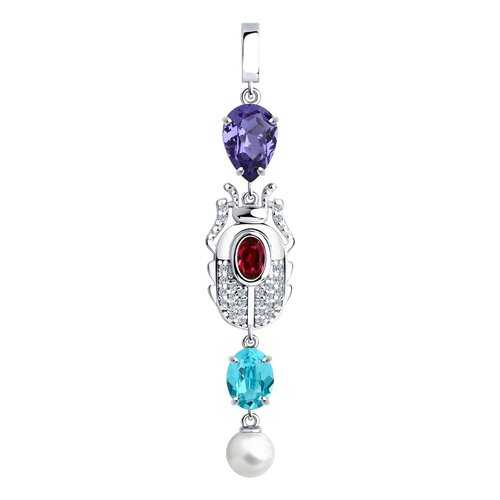 Подвеска SOKOLOV из серебра с жемчугом и кристаллами Swarovski и фианитами 94032526 в Страдивариус