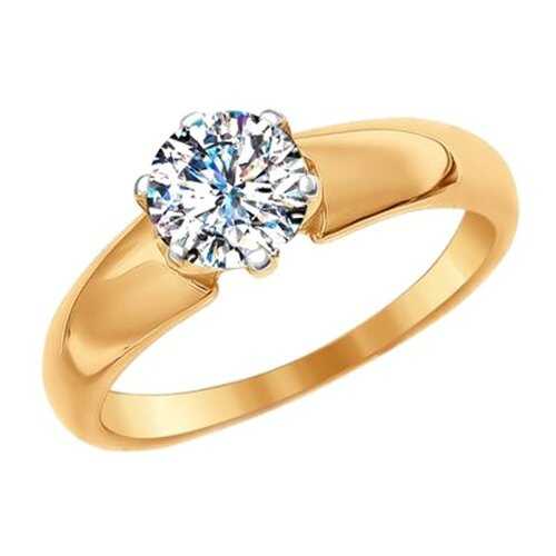 Помолвочное кольцо женское SOKOLOV из золота со Swarovski Zirconia 81010236 р.17.5 в Страдивариус