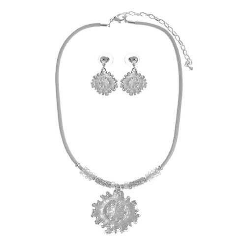 Комплект женский (серьги, колье) Be You to Full КП71147Б серебристый в Страдивариус