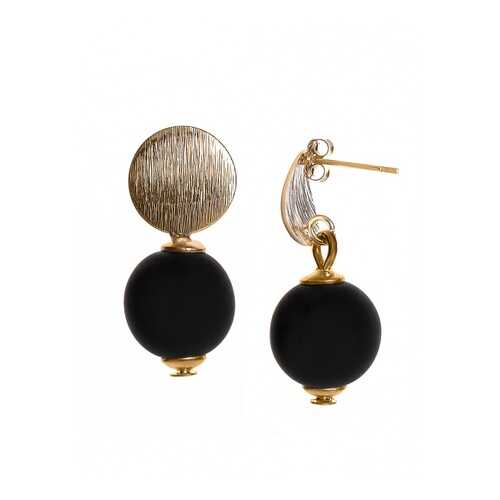 Серьги Perla Metallo Gold Rotondo 9030615064 черные в Страдивариус