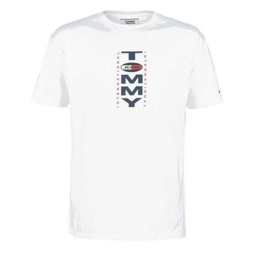 Футболка мужская Tommy Jeans DM0DM07872 YBR белая L в Страдивариус