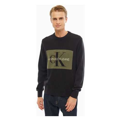 Джемпер мужской Calvin Klein Jeans черный в Страдивариус