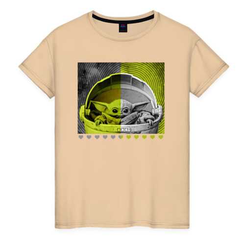 Футболка женская ВсеМайки 2147267 бежевая XXXL в Страдивариус